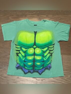 Marvel Boys Size 8 Green Hulk Graphic Logo Tee